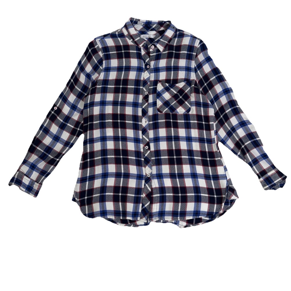 Kenneth Cole Reaction Plaid Button Down Top Heritage Plaid Countrycore Large